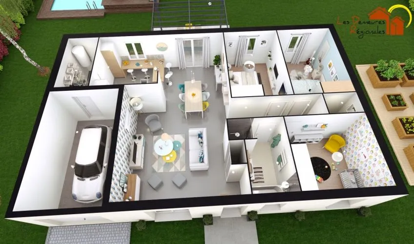 Projet de construction d'une maison 90 m² avec terrain à SAINT-ROMAIN-SOUS-GOURDON (71)