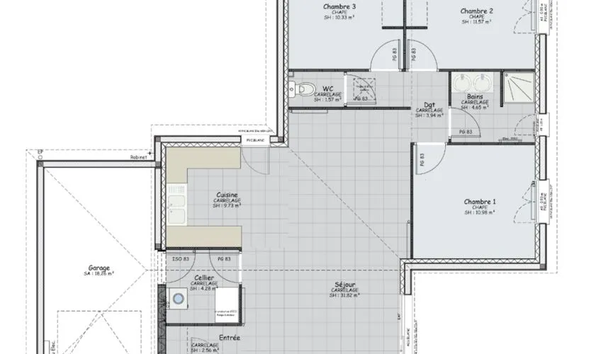 Projet de construction d'une maison 91 m² avec terrain à MONTCEAU-LES-MINES (71)